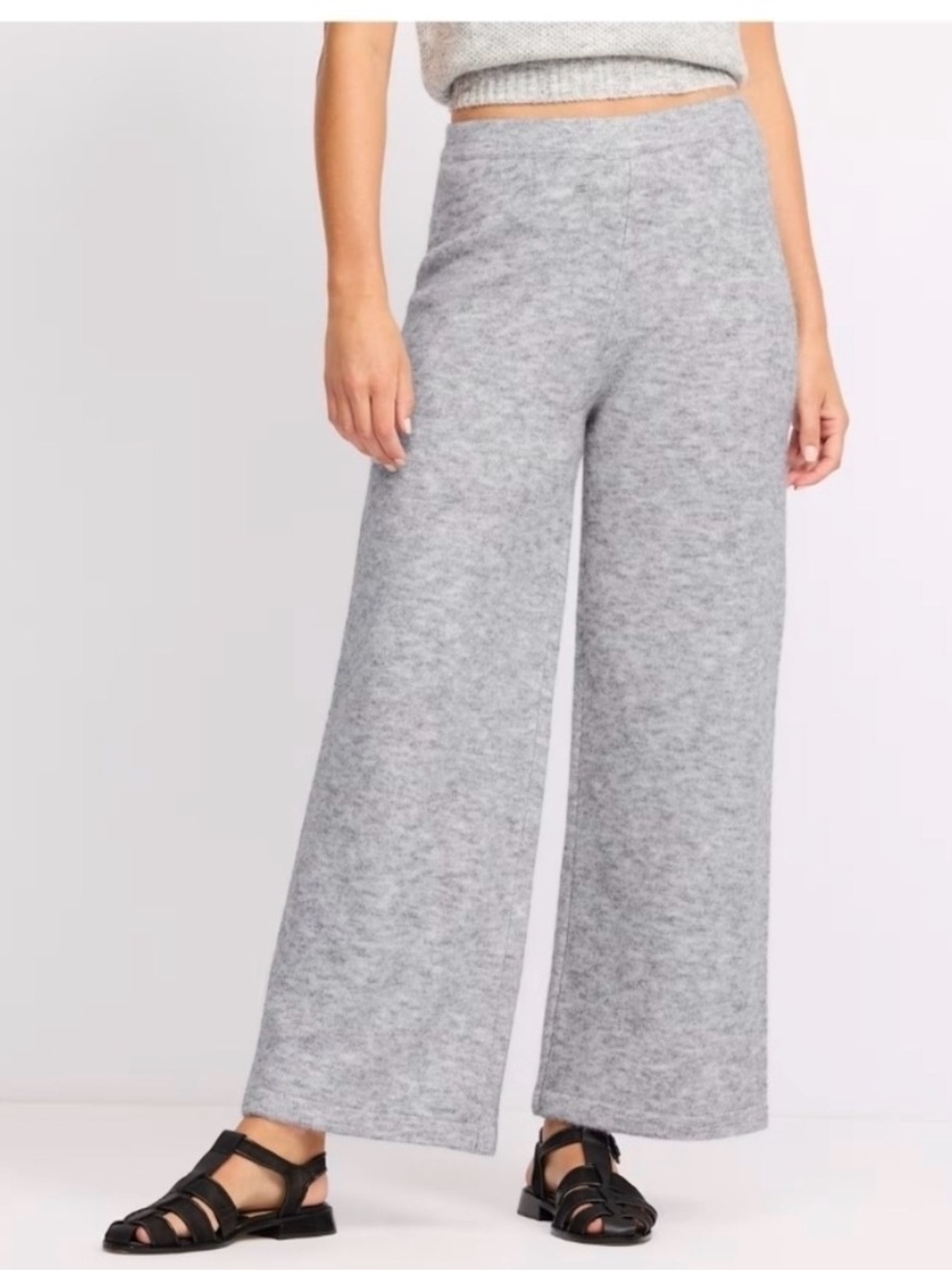 Outerknown Stowaway Light Gray Wide-Leg Wool Cashmere Pants Size S